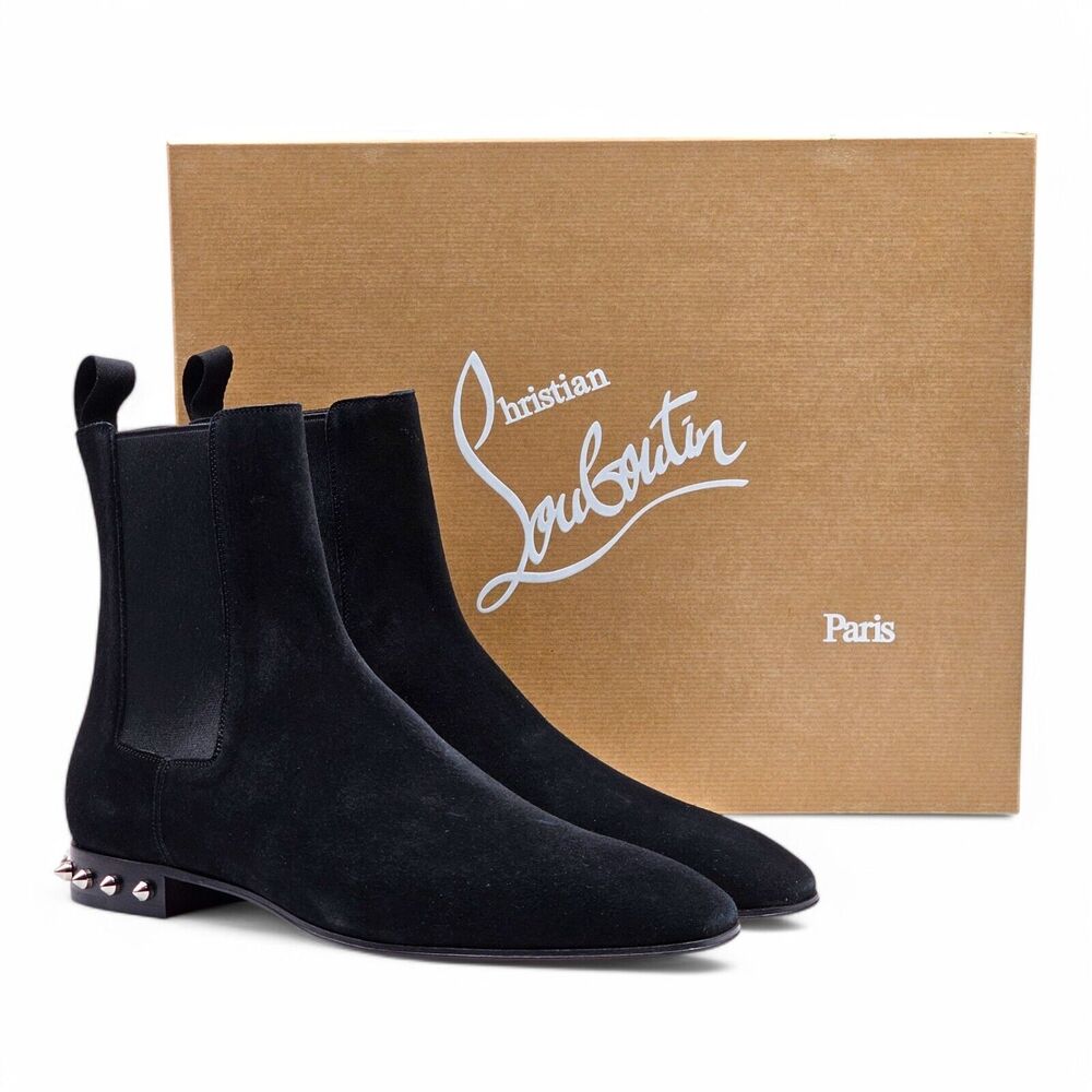 Christian Louboutin So Roadie Flat Suede Boots – Black – EU 39.5 / US 6.5 $1195